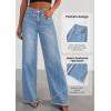 imagePRETTYGARDEN Wide Leg Jeans for Women Trendy 2025 High Waisted Stretchy Baggy Raw Hem Denim Palazzo Pants with PocketsLight Blue