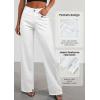 imagePRETTYGARDEN Wide Leg Jeans for Women Trendy 2025 High Waisted Stretchy Baggy Raw Hem Denim Palazzo Pants with PocketsWhite