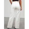 imagePRETTYGARDEN Wide Leg Jeans for Women Trendy 2025 High Waisted Stretchy Baggy Raw Hem Denim Palazzo Pants with PocketsWhite
