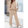 imagePRETTYGARDEN Womens 2 Piece Outfits 2024 Winter Fashion Tracksuits Long Sleeve Pullover Tops Straight Leg Pants Lounge SetsBeige