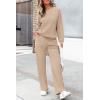 imagePRETTYGARDEN Womens 2 Piece Outfits 2024 Winter Fashion Tracksuits Long Sleeve Pullover Tops Straight Leg Pants Lounge SetsBeige