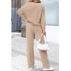 imagePRETTYGARDEN Womens 2 Piece Outfits 2024 Winter Fashion Tracksuits Long Sleeve Pullover Tops Straight Leg Pants Lounge SetsBeige