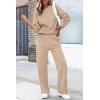 imagePRETTYGARDEN Womens 2 Piece Outfits 2024 Winter Fashion Tracksuits Long Sleeve Pullover Tops Straight Leg Pants Lounge SetsBeige
