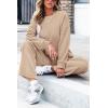 imagePRETTYGARDEN Womens 2 Piece Outfits 2024 Winter Fashion Tracksuits Long Sleeve Pullover Tops Straight Leg Pants Lounge SetsBeige