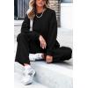 imagePRETTYGARDEN Womens 2 Piece Outfits 2024 Winter Fashion Tracksuits Long Sleeve Pullover Tops Straight Leg Pants Lounge SetsBlack