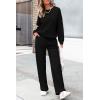 imagePRETTYGARDEN Womens 2 Piece Outfits 2024 Winter Fashion Tracksuits Long Sleeve Pullover Tops Straight Leg Pants Lounge SetsBlack