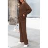 imagePRETTYGARDEN Womens 2 Piece Outfits 2024 Winter Fashion Tracksuits Long Sleeve Pullover Tops Straight Leg Pants Lounge SetsBrown