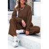 imagePRETTYGARDEN Womens 2 Piece Outfits 2024 Winter Fashion Tracksuits Long Sleeve Pullover Tops Straight Leg Pants Lounge SetsBrown
