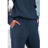imagePRETTYGARDEN Womens 2 Piece Outfits 2024 Winter Fashion Tracksuits Long Sleeve Pullover Tops Straight Leg Pants Lounge SetsDark Blue