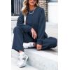 imagePRETTYGARDEN Womens 2 Piece Outfits 2024 Winter Fashion Tracksuits Long Sleeve Pullover Tops Straight Leg Pants Lounge SetsDark Blue