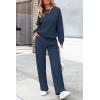 imagePRETTYGARDEN Womens 2 Piece Outfits 2024 Winter Fashion Tracksuits Long Sleeve Pullover Tops Straight Leg Pants Lounge SetsDark Blue