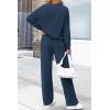 imagePRETTYGARDEN Womens 2 Piece Outfits 2024 Winter Fashion Tracksuits Long Sleeve Pullover Tops Straight Leg Pants Lounge SetsDark Blue