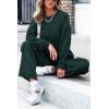 imagePRETTYGARDEN Womens 2 Piece Outfits 2024 Winter Fashion Tracksuits Long Sleeve Pullover Tops Straight Leg Pants Lounge SetsDark Green