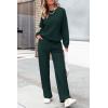 imagePRETTYGARDEN Womens 2 Piece Outfits 2024 Winter Fashion Tracksuits Long Sleeve Pullover Tops Straight Leg Pants Lounge SetsDark Green