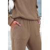 imagePRETTYGARDEN Womens 2 Piece Outfits 2024 Winter Fashion Tracksuits Long Sleeve Pullover Tops Straight Leg Pants Lounge SetsKhaki