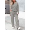 imagePRETTYGARDEN Womens 2 Piece Outfits 2024 Winter Fashion Tracksuits Long Sleeve Pullover Tops Straight Leg Pants Lounge SetsLight Grey
