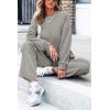 imagePRETTYGARDEN Womens 2 Piece Outfits 2024 Winter Fashion Tracksuits Long Sleeve Pullover Tops Straight Leg Pants Lounge SetsLight Grey