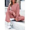 imagePRETTYGARDEN Womens 2 Piece Outfits 2024 Winter Fashion Tracksuits Long Sleeve Pullover Tops Straight Leg Pants Lounge SetsPink