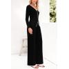 imagePRETTYGARDEN Womens 2 Piece Outfits 2024 Winter Knit Lounge Sets Long Sleeve Buttons Sweater Tops Wide Leg Pants TracksuitsBlack