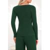 imagePRETTYGARDEN Womens 2 Piece Outfits 2024 Winter Knit Lounge Sets Long Sleeve Buttons Sweater Tops Wide Leg Pants TracksuitsDark Green
