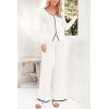 imagePRETTYGARDEN Womens 2 Piece Outfits 2024 Winter Knit Lounge Sets Long Sleeve Buttons Sweater Tops Wide Leg Pants TracksuitsWhite