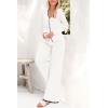 imagePRETTYGARDEN Womens 2 Piece Outfits 2024 Winter Knit Lounge Sets Long Sleeve Buttons Sweater Tops Wide Leg Pants TracksuitsWhite