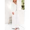 imagePRETTYGARDEN Womens 2 Piece Outfits 2024 Winter Knit Lounge Sets Long Sleeve Buttons Sweater Tops Wide Leg Pants TracksuitsWhite