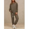 imagePRETTYGARDEN Womens 2 Piece Tracksuit Outfits Casual Long Sleeve Top High Waisted Sweatpants Lounge Jogger SetArmy Green