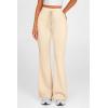 imagePRETTYGARDEN Womens Casual Flare Pants Elastic High Waisted Drawstring Bell Bottom Bootcut Leggings Lounge SweatpantsBeige