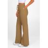 imagePRETTYGARDEN Womens Casual Flare Pants Elastic High Waisted Drawstring Bell Bottom Bootcut Leggings Lounge SweatpantsKhaki