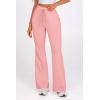 imagePRETTYGARDEN Womens Casual Flare Pants Elastic High Waisted Drawstring Bell Bottom Bootcut Leggings Lounge SweatpantsPink