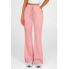 imagePRETTYGARDEN Womens Casual Flare Pants Elastic High Waisted Drawstring Bell Bottom Bootcut Leggings Lounge SweatpantsPink