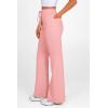 imagePRETTYGARDEN Womens Casual Flare Pants Elastic High Waisted Drawstring Bell Bottom Bootcut Leggings Lounge SweatpantsPink