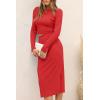 imagePRETTYGARDEN Womens Fall 2 Piece Outfits Track Suits Long Sleeve Crop Tops Bodycon Midi Skirt Slit Dress Matching SetsRed