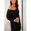 imagePRETTYGARDEN Womens Fall Fashion 2024 T Shirts Casual Long Sleeve V Neck Tunic Tops Loose Basic BlousesBlack