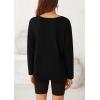 imagePRETTYGARDEN Womens Fall Fashion 2024 T Shirts Casual Long Sleeve V Neck Tunic Tops Loose Basic BlousesBlack