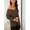 imagePRETTYGARDEN Womens Fall Fashion 2024 T Shirts Casual Long Sleeve V Neck Tunic Tops Loose Basic BlousesCoffee