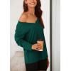 imagePRETTYGARDEN Womens Fall Fashion 2024 T Shirts Casual Long Sleeve V Neck Tunic Tops Loose Basic BlousesDark Green