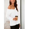 imagePRETTYGARDEN Womens Fall Fashion 2024 T Shirts Casual Long Sleeve V Neck Tunic Tops Loose Basic BlousesWhite