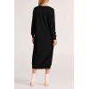 imagePRETTYGARDEN Womens Fall Knit Sweater Dress Long Sleeve Button V Neck Loose Casual Maxi DressesBlack