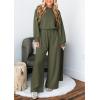 imagePRETTYGARDEN Womens Fall One Piece Jumpsuits Dressy Casual Long Sleeve Elastic Waist Pockets Wide Leg Long Pants RompersArmy Green