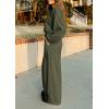 imagePRETTYGARDEN Womens Fall One Piece Jumpsuits Dressy Casual Long Sleeve Elastic Waist Pockets Wide Leg Long Pants RompersArmy Green