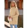imagePRETTYGARDEN Womens Fall Oversized Turtleneck Sweater Casual Long Sleeve Chunky Knit Pullover Winter Tops BlouseApricot