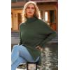 imagePRETTYGARDEN Womens Fall Oversized Turtleneck Sweater Casual Long Sleeve Chunky Knit Pullover Winter Tops BlouseGreen