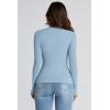 imagePRETTYGARDEN Womens Fall Y2K Going Out Crop Tops Long Sleeve Mock Neck Ruched Slim Fitted Basic Trendy Casual T Shirts BlouseBlue