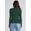 imagePRETTYGARDEN Womens Fall Y2K Going Out Crop Tops Long Sleeve Mock Neck Ruched Slim Fitted Basic Trendy Casual T Shirts BlouseDark Green