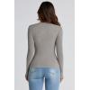 imagePRETTYGARDEN Womens Fall Y2K Going Out Crop Tops Long Sleeve Mock Neck Ruched Slim Fitted Basic Trendy Casual T Shirts BlouseGrey