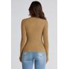 imagePRETTYGARDEN Womens Fall Y2K Going Out Crop Tops Long Sleeve Mock Neck Ruched Slim Fitted Basic Trendy Casual T Shirts BlouseKhaki