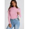 imagePRETTYGARDEN Womens Fall Y2K Going Out Crop Tops Long Sleeve Mock Neck Ruched Slim Fitted Basic Trendy Casual T Shirts BlousePink