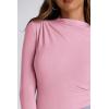 imagePRETTYGARDEN Womens Fall Y2K Going Out Crop Tops Long Sleeve Mock Neck Ruched Slim Fitted Basic Trendy Casual T Shirts BlousePink